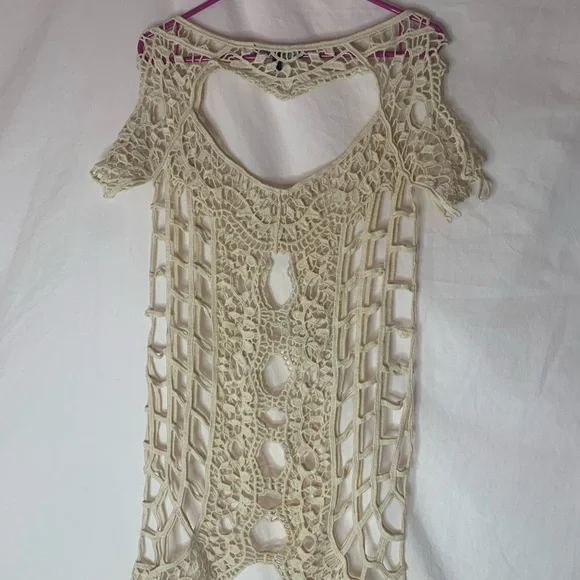 For Love And Lemons women’s coverup sizeXS crochet cold-shoulder - Picture 7 of 9